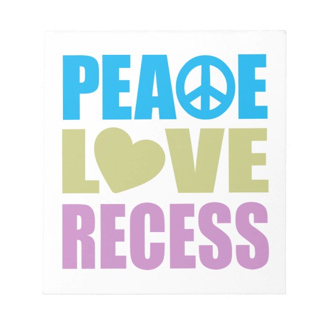 Bloc De Notas Peace Love Recess (Frente)