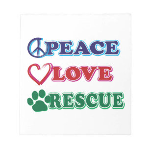 Bloc De Notas Peace Love Rescue