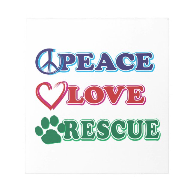 Bloc De Notas Peace Love Rescue (Frente)