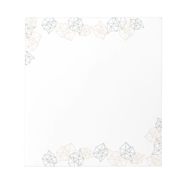 Bloc De Notas Peach & Black Geometric Border Moderno (Frente)