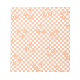Bloc De Notas Peach Fuzz Cherry Gingham Pattern