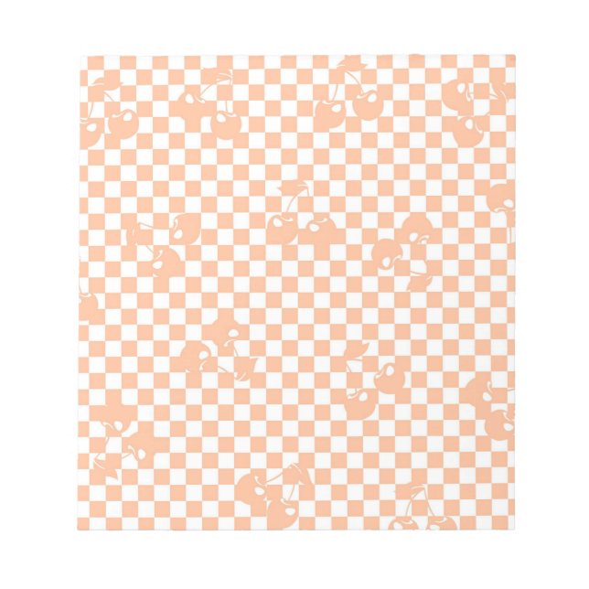Bloc De Notas Peach Fuzz Cherry Gingham Pattern (Frente)
