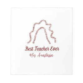 Bloc De Notas Peach marron glitter rainbow teacher appreciation