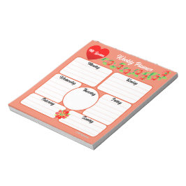Bloc De Notas Peach Weekly Planner Flores Arreglo Notepad