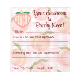 Bloc De Notas "Peachy Keen" nota positiva principal al profesor