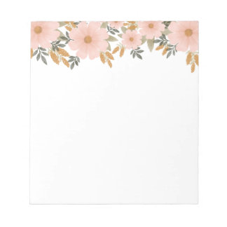 Bloc De Notas Peachy Pink Fall Florals
