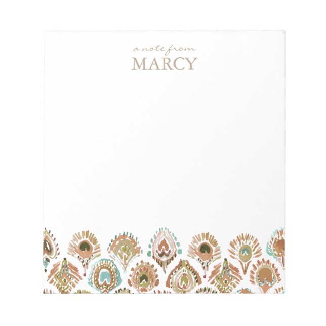 Bloc De Notas PEACOCK MERMAID Aqua Gold Scales and Fethers (Frente)