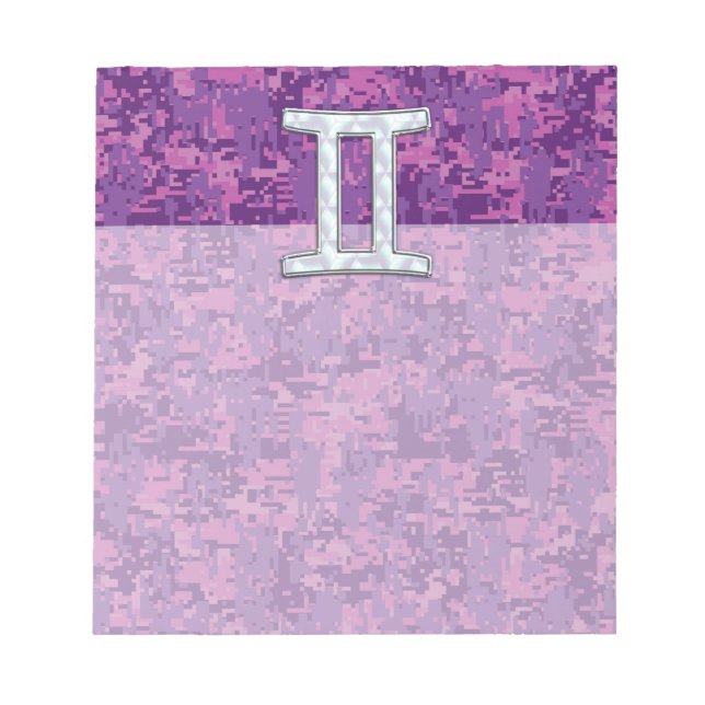 Bloc De Notas Pearl Like Gemini Zodiac Sign on Digital Camo (Frente)