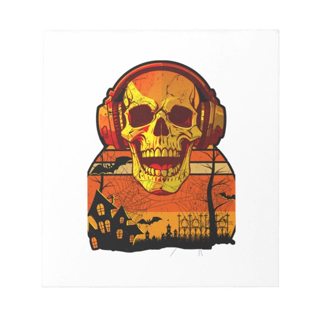 Bloc De Notas Pegatina de calavera Retro Hallowen (Frente)