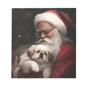 Bloc De Notas Pekingeses con Navidades festivos de Santa Claus