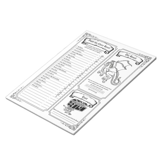 Bloc De Notas Pelea contra la bestia del amo (llena) (Lado Derecho)