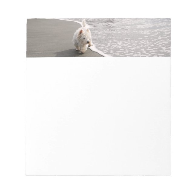 Bloc De Notas Pelea de Beachcombine White Westie Dog Photo Stati (Frente)