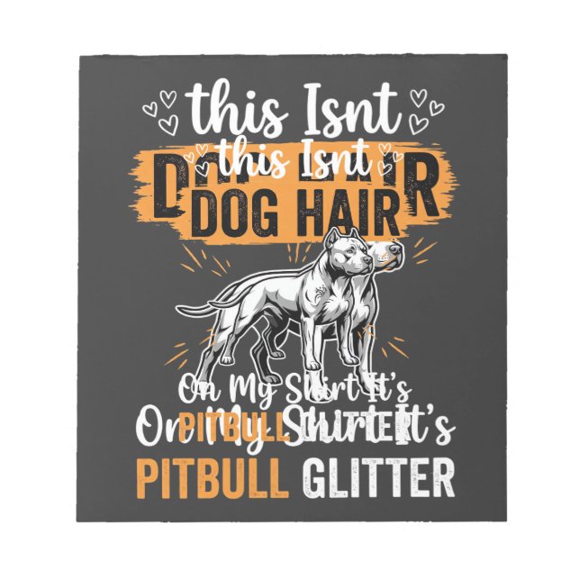 Bloc De Notas Pelo de perro Pitbull Brillo Perro Divertido (Frente)