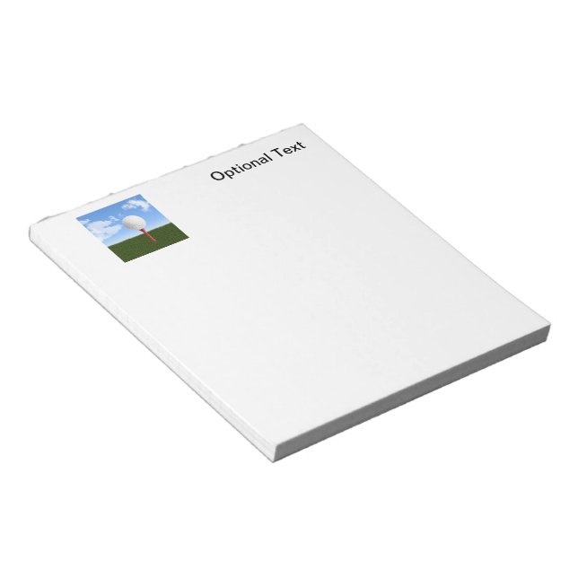 Bloc De Notas Pelota de golf en Tee, Sky y Grass (Lado Derecho)