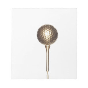 Bloc De Notas Pelota de golf y camiseta del oro