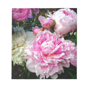 Bloc De Notas Peonias rosas y blancas