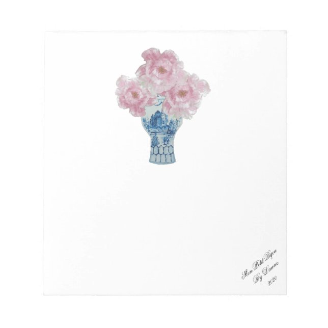 Bloc De Notas Peony Blue and White Ginger Jar Notepad (Frente)