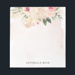 Bloc De Notas Peony y el florecimiento del Relieve metalizado do<br><div class="desc">Diseñado para coordinarse con nuestra colección Peony y Gold, este personalizable que combina la nota personalizada incluye flores de peonía rosa y dorada con follaje verde sobre un fondo acuático. Para una personalización más avanzada de este diseño, por ejemplo, cambiar el diseño, el tamaño de letra o el tamaño del...</div>