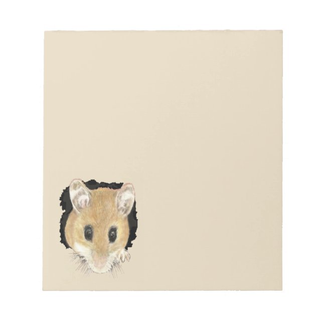 Bloc De Notas Pequeña acuarela Mascota Pocket Mouse Arte Animal (Frente)