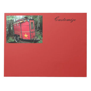 Bloc De Notas Pequeña caravana gitana roja personalizada