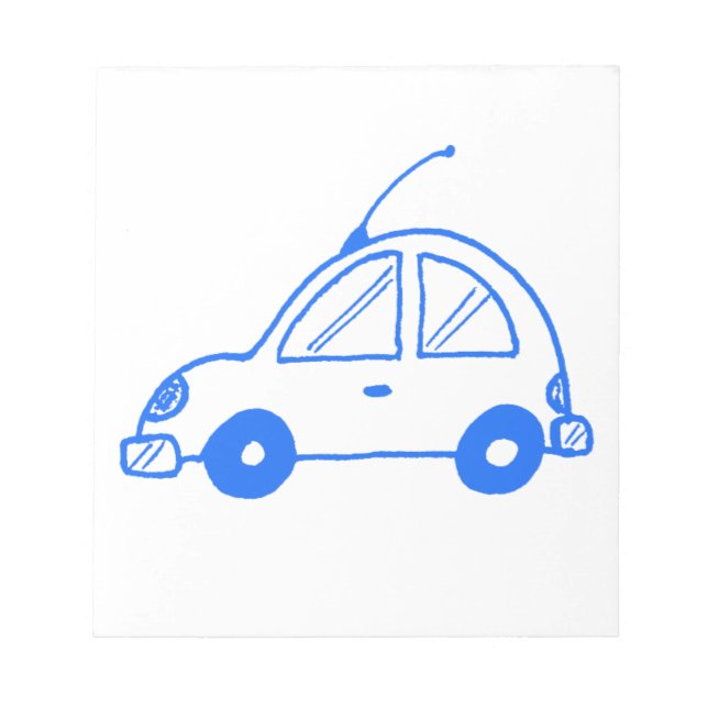Bloc De Notas Pequeño auto azul (Frente)