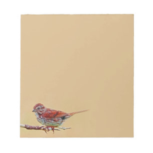 Bloc De Notas Pequeño Bird Rojo Notepad