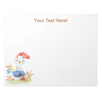 Bloc De Notas Pequeño Rooster de color de agua marrón