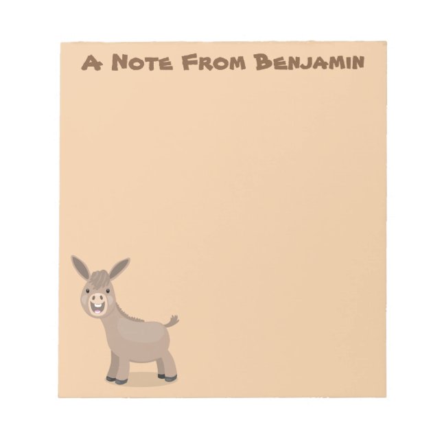 Bloc De Notas Pequeño y feliz ilustracion de personalizado de bu (Frente)