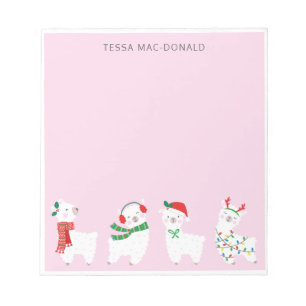 Bloc De Notas Pequeños navidades cortos Llamas en rosa claro