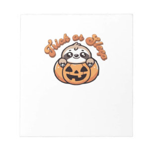 Bloc De Notas Perezoso de Halloween Truco o Dormir Lindos Perezo