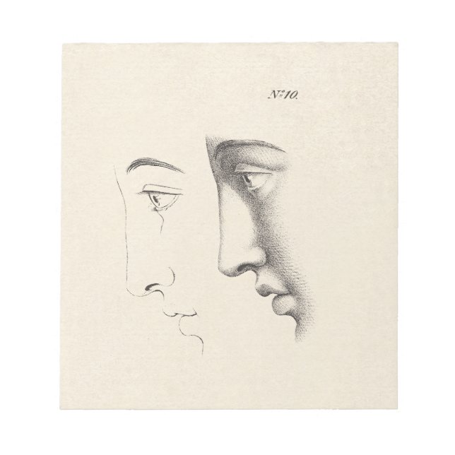 Bloc De Notas Perfil del hombre de la antigua grabación francesa (Frente)