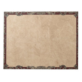 Bloc De Notas Pergamino de época borgoñona de marco de incandesc