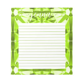 Bloc De Notas Peridot Gemstone Lined Personalizado