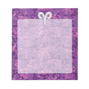 Bloc De Notas Perla como Aries Símbolo zodiaco camuflaje digital