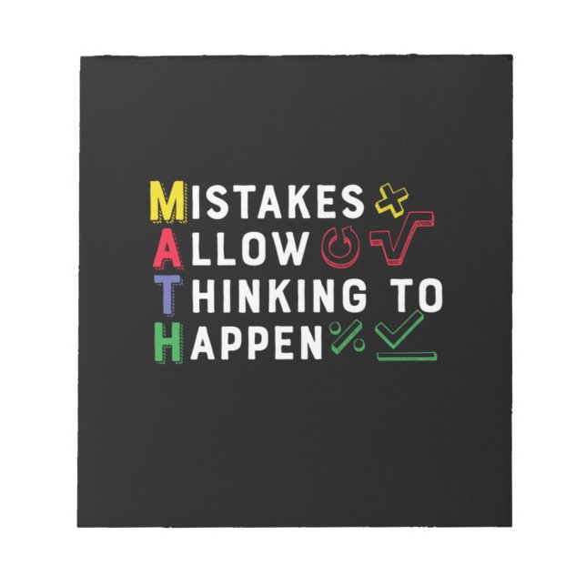 Bloc De Notas Permiten que ocurran matemáticas (Frente)