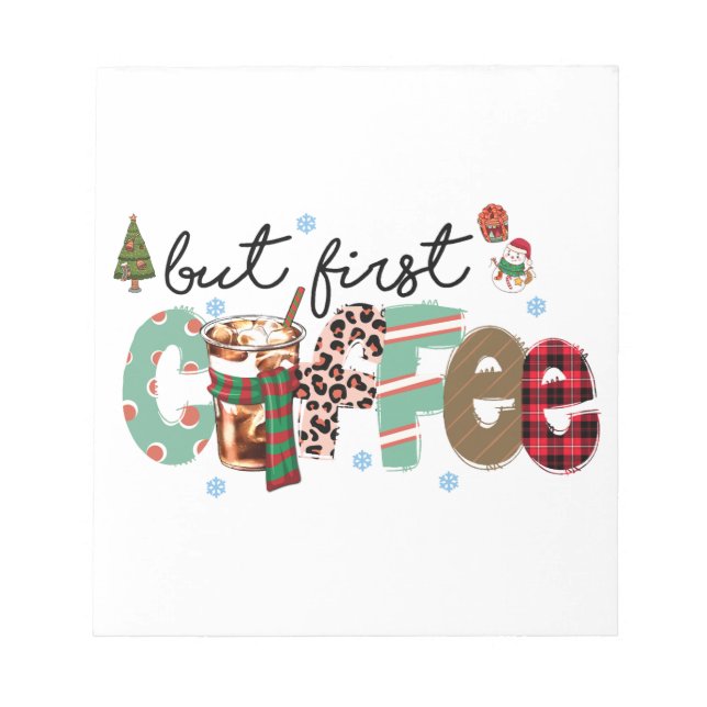 Bloc De Notas Pero Primero Café Feliz Navidad (Frente)