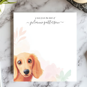 Bloc De Notas Perrito Dachshund De Pelo Largo Lindo Nombre Perso