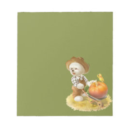 Bloc De Notas Perro agricultor con calabaza