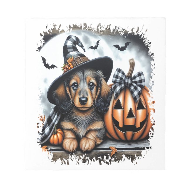 Bloc De Notas Perro Dachshund Halloween (Frente)
