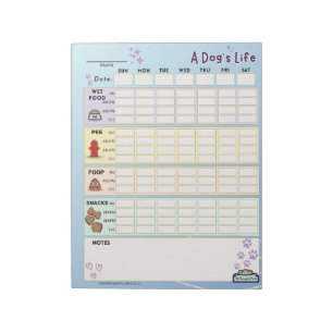 Bloc De Notas Perro Daily Tracker, Sunday Start