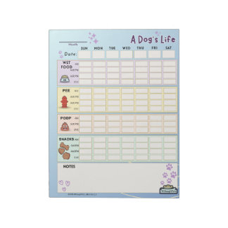 Bloc De Notas Perro Daily Tracker, Sunday Start