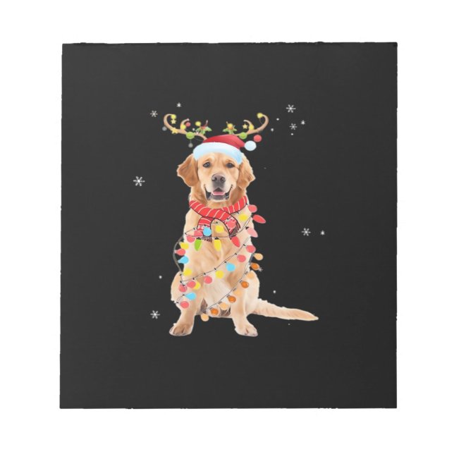 Bloc De Notas Perro de aguas Retriever divertido árbol de Navida (Frente)