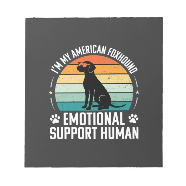Bloc De Notas Perro de apoyo emocional humano Foxhound americano (Frente)