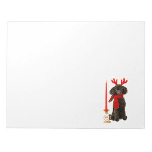 Bloc De Notas Perro de caniche negro de juguete del navidad