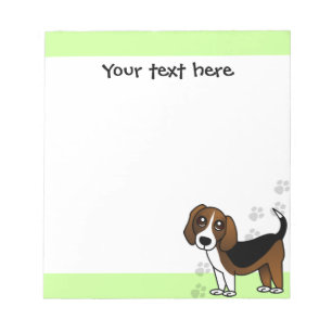 Bloc De Notas Perro de caricatura beagle sobre verde con pintura