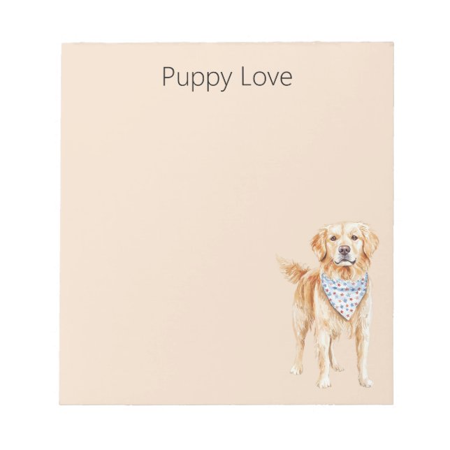 Bloc De Notas Perro de Crema Amor de Cachorro (Frente)