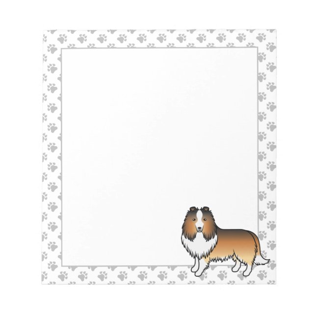 Bloc De Notas Perro de dibujos animados Sable Shetland Sheepdog  (Frente)