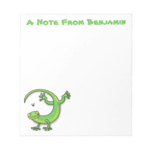 Bloc De Notas Perro de gecko verde alegre con personalizado de b
