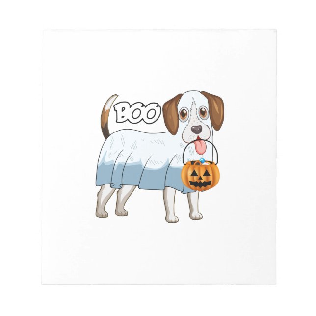 Bloc De Notas Perro de Halloween Fantasma Beagle (Frente)