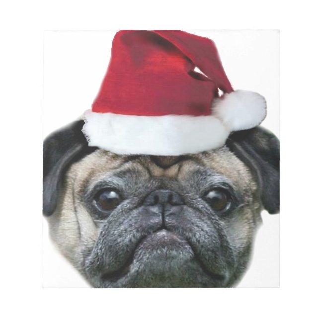 Bloc De Notas Perro de pug de navidades (Frente)